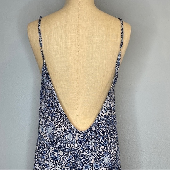 Show Me Your Mumu Floral Maxi Dress Blue Size Small - Picture 4 of 9